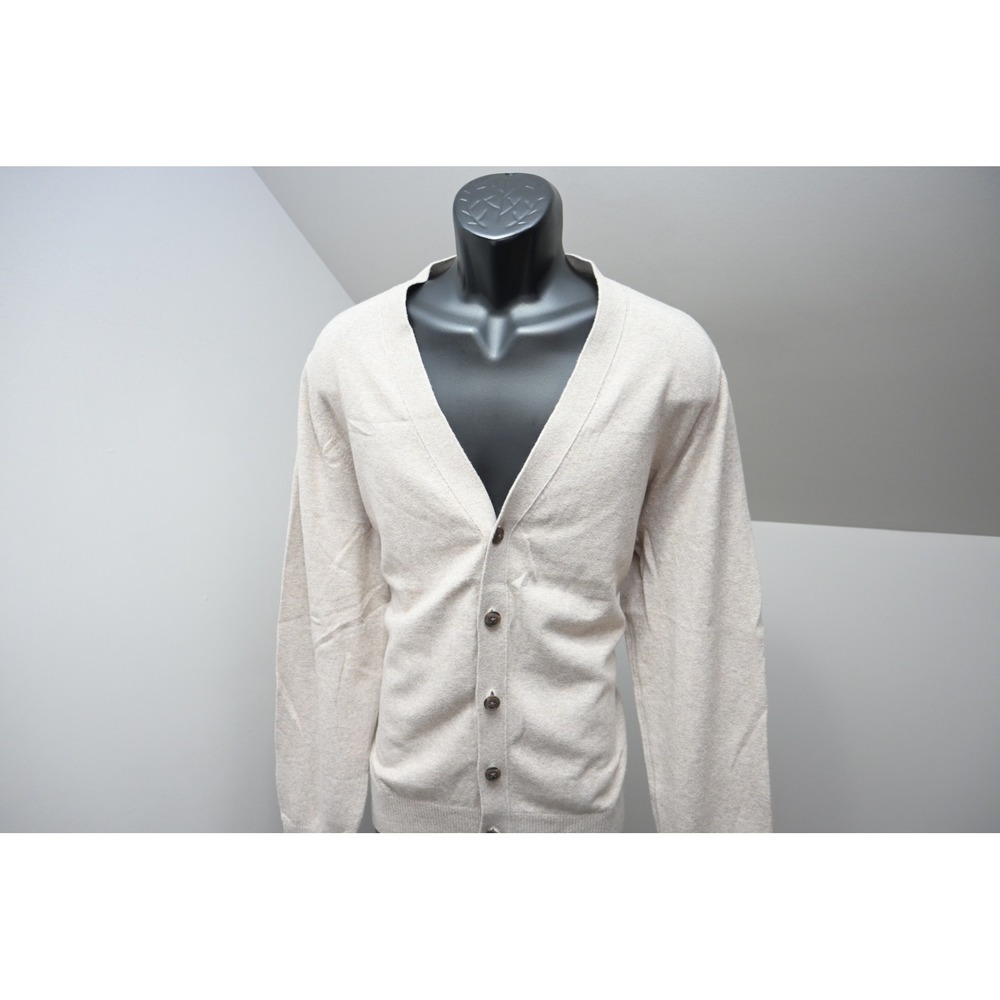 GAP Cardigan Sweater Mens Large Oatmeal Heather V-Neck Button Front Excellent
